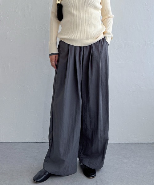 LBC（エルビーシー）の「ナイロンギャザーワイドパンツ（その他パンツ・レディース・グレー/エメラルド/ベージュ・M/L）」の7枚目の写真