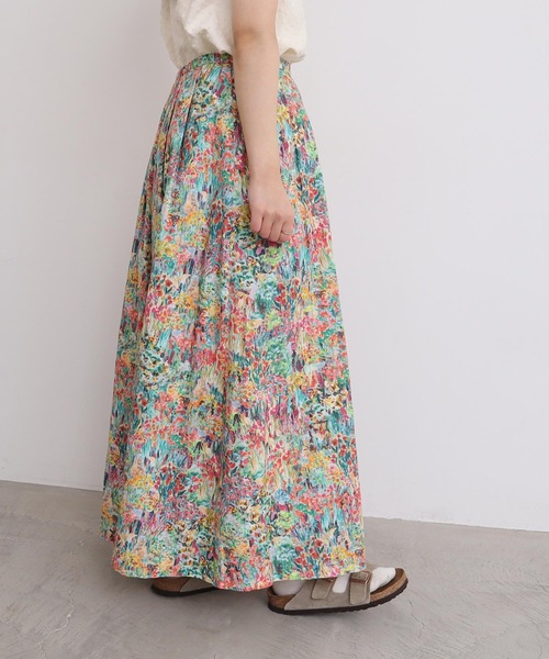 l'atelier du savon（アトリエドサボン）の「●生い茂る野原のプリント スカート（スカート・レディース・ピンク/オレンジ・FREE）」の13枚目の写真