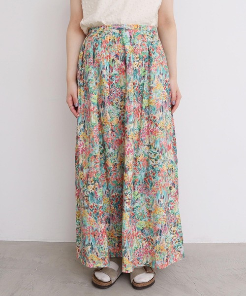 l'atelier du savon（アトリエドサボン）の「●生い茂る野原のプリント スカート（スカート・レディース・ピンク/オレンジ・FREE）」の18枚目の写真