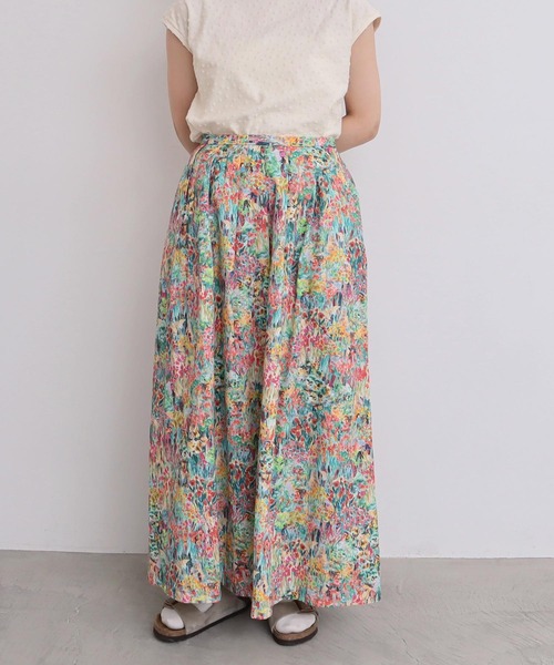 l'atelier du savon（アトリエドサボン）の「●生い茂る野原のプリント スカート（スカート・レディース・ピンク/オレンジ・FREE）」の15枚目の写真