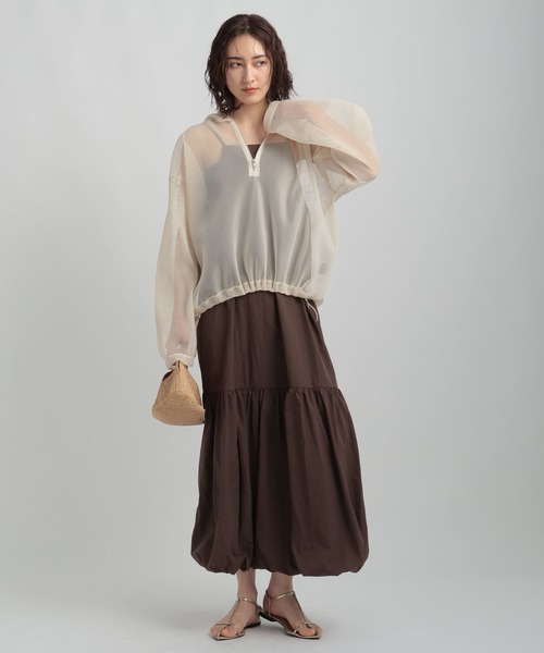 GEORGE'S(ジョージズ)の「メッシュパーカー(パーカー・レディース・アイボリー/グレー・FREE)」の3枚目の写真