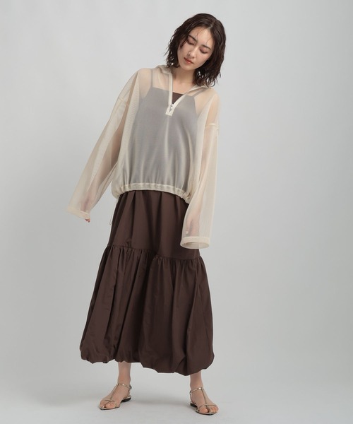 GEORGE'S(ジョージズ)の「メッシュパーカー(パーカー・レディース・アイボリー/グレー・FREE)」の4枚目の写真