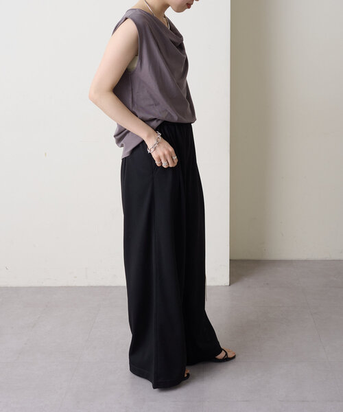 Omekashi（オメカシ）の「Nowhere ジャージーワイドパンツ（その他パンツ・レディース・ネイビー/ブラック・38/36）」の14枚目の写真