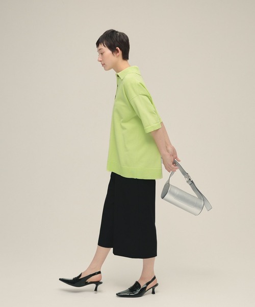 eL(エル)の「【eL】12G Polo Shirt SS/319093(ポロシャツ・レディース・ライトイエロー/ライラック/ネイビー・FREE)」の6枚目の写真