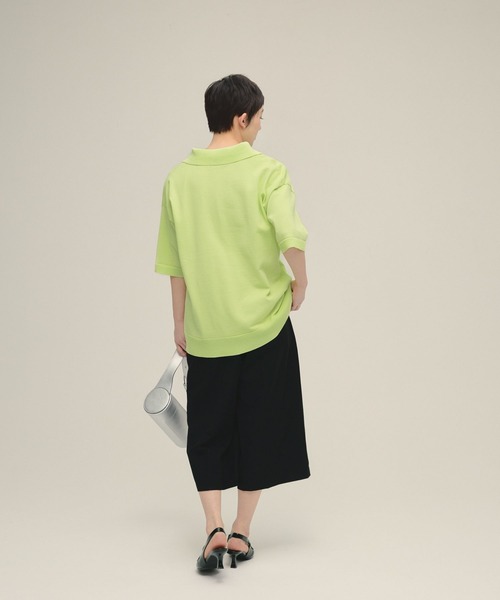 eL(エル)の「【eL】12G Polo Shirt SS/319093(ポロシャツ・レディース・ライトイエロー/ライラック/ネイビー・FREE)」の7枚目の写真