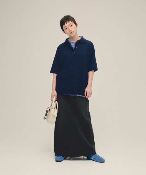 eL(エル)の「【eL】12G Polo Shirt SS/319093(ポロシャツ・レディース・ライトイエロー/ライラック/ネイビー・FREE)」の10枚目の写真