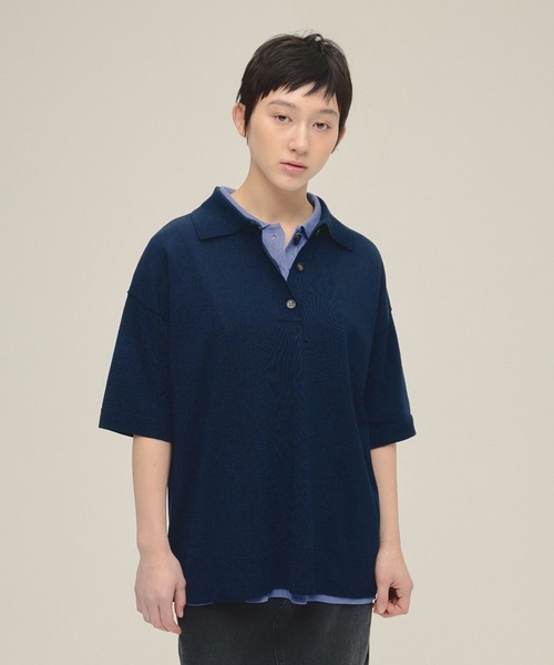 eL(エル)の「【eL】12G Polo Shirt SS/319093(ポロシャツ・レディース・ライトイエロー/ライラック/ネイビー・FREE)」の14枚目の写真