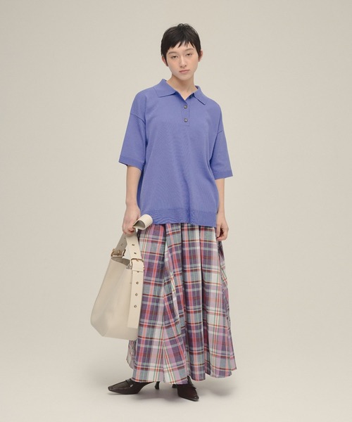 eL(エル)の「【eL】12G Polo Shirt SS/319093(ポロシャツ・レディース・ライトイエロー/ライラック/ネイビー・FREE)」の16枚目の写真
