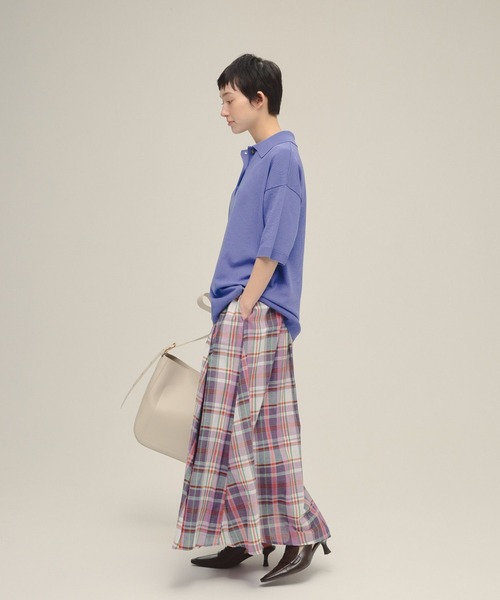 eL(エル)の「【eL】12G Polo Shirt SS/319093(ポロシャツ・レディース・ライトイエロー/ライラック/ネイビー・FREE)」の17枚目の写真