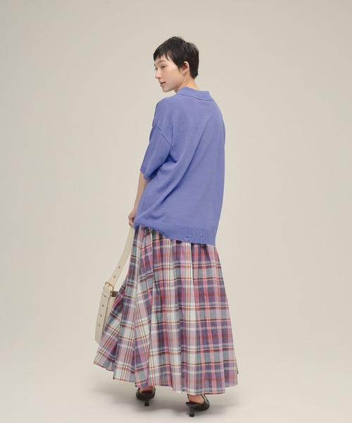 eL(エル)の「【eL】12G Polo Shirt SS/319093(ポロシャツ・レディース・ライトイエロー/ライラック/ネイビー・FREE)」の18枚目の写真