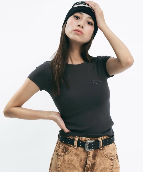 tシャツ One point logo cropped top / ワンポイントロゴクロップド丈トップス レディース セール】One point logo cropped top / ワンポイントロゴ
