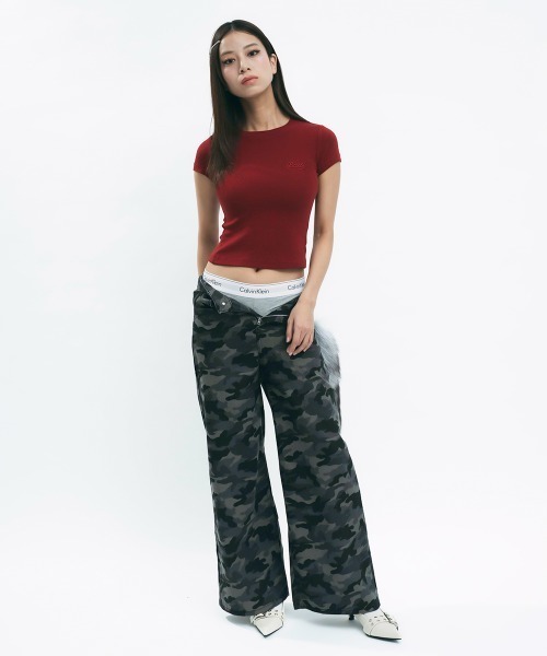セール】One point logo cropped top / ワンポイントロゴ