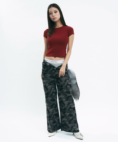 tシャツ One point logo cropped top / ワンポイントロゴクロップド丈トップス レディース セール】One point logo cropped top / ワンポイントロゴ