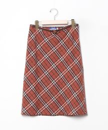 希少 バーバリー ブルーレーベル シワ加工 マーメイド スカート チェック 赤 希少 バーバリー ブルーレーベル シワ加工 マーメイド スカート
