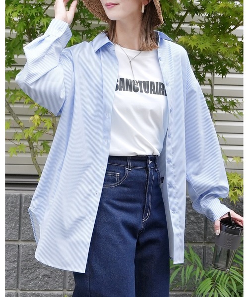 reca（レカ）の「無地/ストライプラッシュガードシャツ（ラッシュガード・レディース・ブラック/イエロー系その他/オフホワイト/ブルー/ネイビー系/イエロー/ブルー系その他・M）」の4枚目の写真