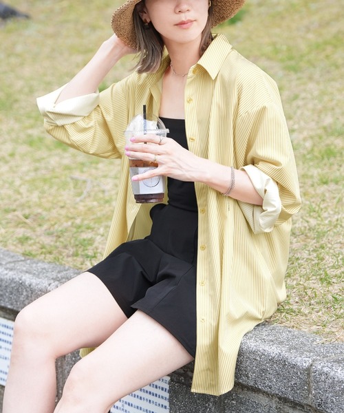 reca（レカ）の「無地/ストライプラッシュガードシャツ（ラッシュガード・レディース・ブラック/イエロー系その他/オフホワイト/ブルー/ネイビー系/イエロー/ブルー系その他・M）」の20枚目の写真