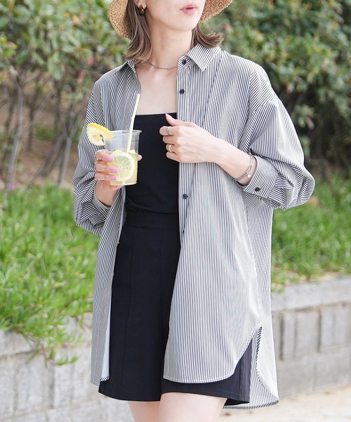 reca（レカ）の「無地/ストライプラッシュガードシャツ（ラッシュガード・レディース・ブラック/イエロー系その他/オフホワイト/ブルー/ネイビー系/イエロー/ブルー系その他・M）」の18枚目の写真