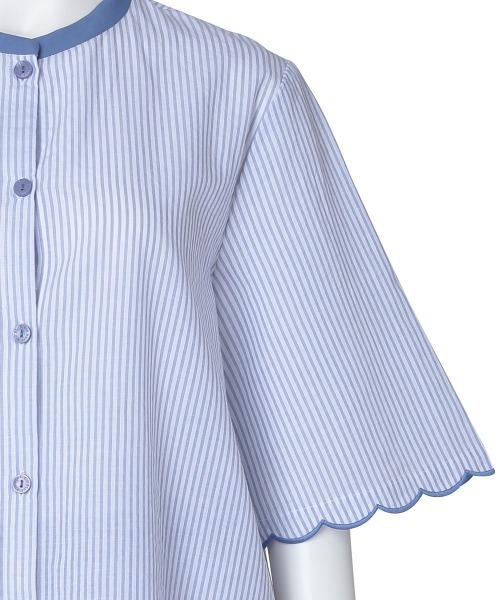 KID BLUE（キッドブルー）の「キッドブルー -２５ストライプエンブ -5分袖パジャマ -KNBK338 -kidblue（ルームウェア/パジャマ・レディース・イエロー/レッド/ブルー・M/L）」の15枚目の写真