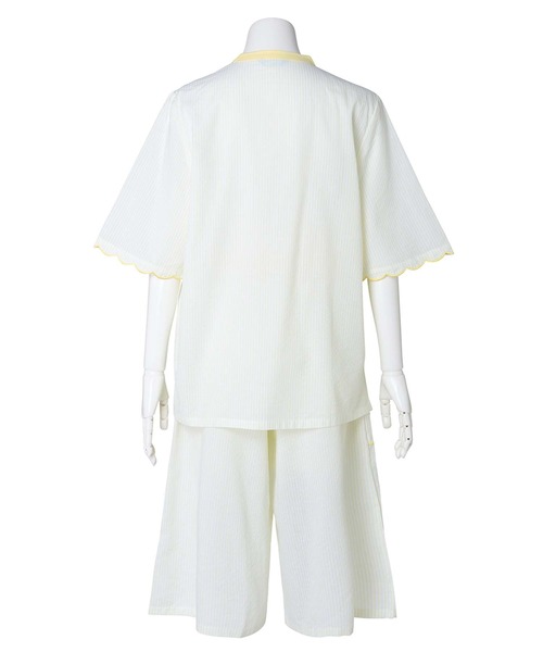 KID BLUE（キッドブルー）の「キッドブルー -２５ストライプエンブ -5分袖パジャマ -KNBK338 -kidblue（ルームウェア/パジャマ・レディース・イエロー/レッド/ブルー・M/L）」の17枚目の写真