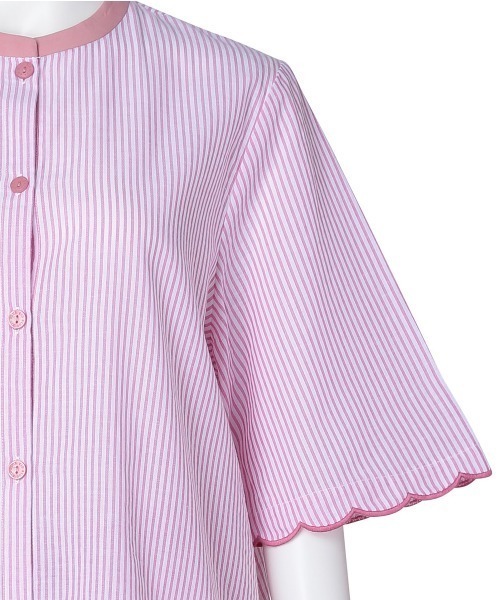 KID BLUE（キッドブルー）の「キッドブルー -２５ストライプエンブ -5分袖パジャマ -KNBK338 -kidblue（ルームウェア/パジャマ・レディース・イエロー/レッド/ブルー・M/L）」の7枚目の写真