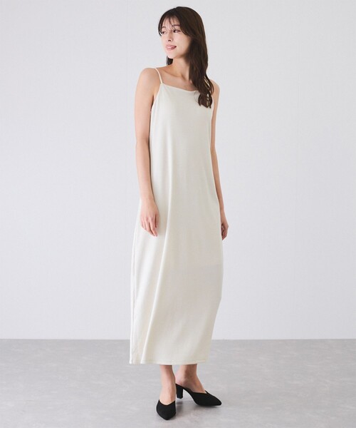 Jayro（ジャイロ）の「ラメカットソーカップ付きキャミワンピース（ワンピース・レディース・チャコールグレー/オフホワイト/ベージュ/ピンク・M）」の8枚目の写真