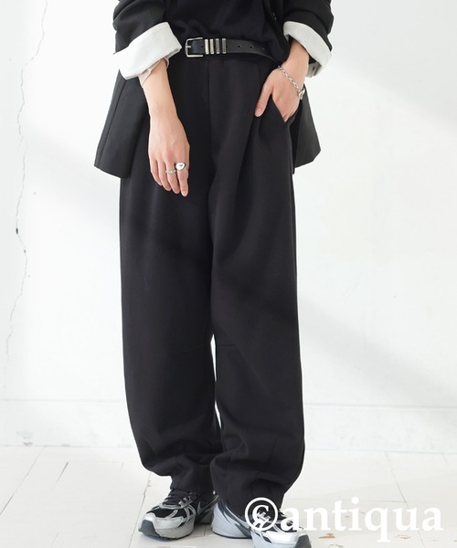 antiqua(アンティカ)の「タックポンチパンツ(その他パンツ・レディース・ダークグレー/ブラック/杢グレー・MEDIUM/LARGE)」の1枚目の写真