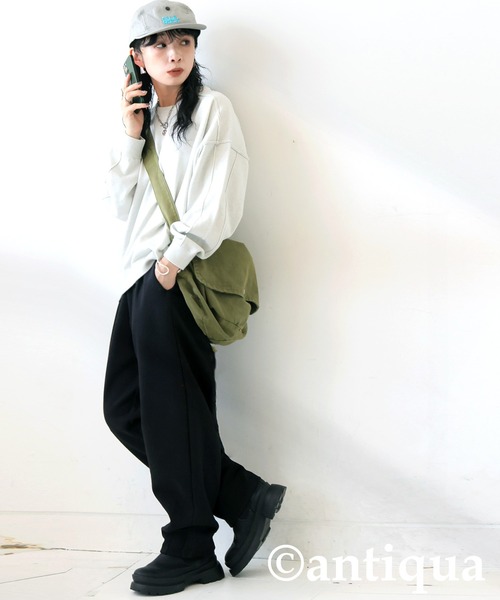 antiqua(アンティカ)の「タックポンチパンツ(その他パンツ・レディース・ダークグレー/ブラック/杢グレー・MEDIUM/LARGE)」の4枚目の写真