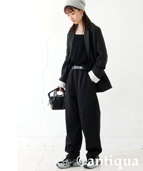 antiqua(アンティカ)の「タックポンチパンツ(その他パンツ・レディース・ダークグレー/ブラック/杢グレー・MEDIUM/LARGE)」の6枚目の写真