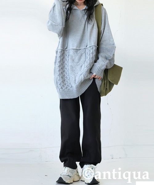 antiqua(アンティカ)の「タックポンチパンツ(その他パンツ・レディース・ダークグレー/ブラック/杢グレー・MEDIUM/LARGE)」の8枚目の写真