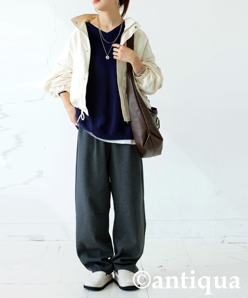 antiqua(アンティカ)の「タックポンチパンツ(その他パンツ・レディース・ダークグレー/ブラック/杢グレー・MEDIUM/LARGE)」の9枚目の写真