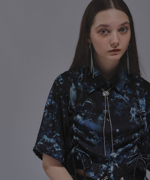 HARE(ハレ)の「ARTflowerレースアップシャツ(HARE)(シャツ/ブラウス・レディース・ブルー系その他/ライトグレー/ブラック・FREE)」の14枚目の写真