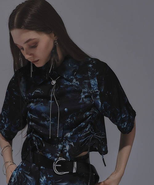 HARE(ハレ)の「ARTflowerレースアップシャツ(HARE)(シャツ/ブラウス・レディース・ブルー系その他/ライトグレー/ブラック・FREE)」の15枚目の写真