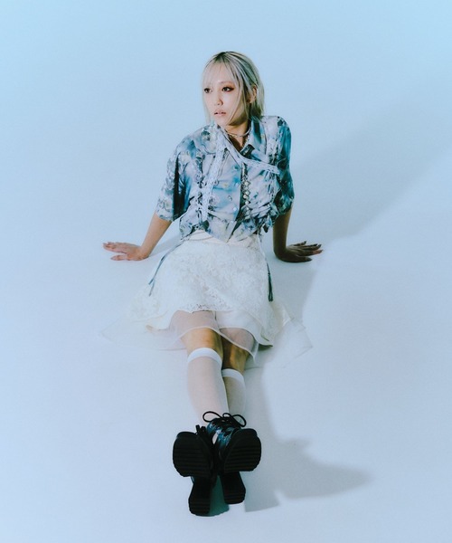 【HARE】FLOWER ARTセットアップ　美品 セール】flowerレースジャケット＊ワイドパンツセットアップ