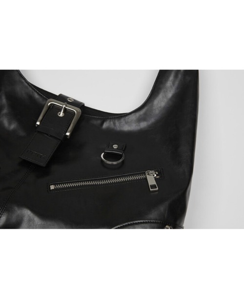 ショルダーバッグ・ポシェット NOT KNOWING Black Moto Hobo Bag NYLON NOT KNOWING】Black Moto Hobo Bag (NYLON) (NOT KNOWING