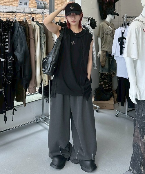NOT KNOWING】Black Moto Hobo Bag (COATING)（ショルダーバッグ