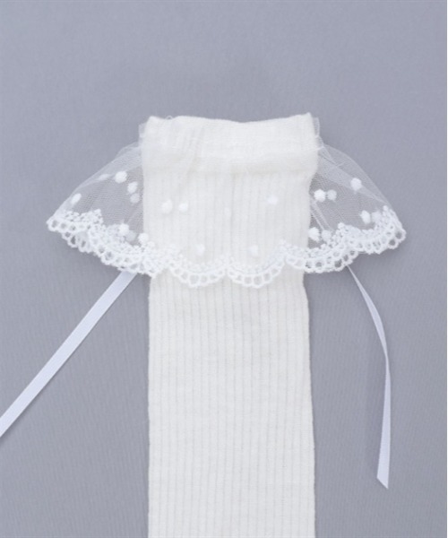 axes femme（アクシーズファム）の「レースリボンソックス（ソックス/靴下・レディース・ブラック/ホワイト・FREE）」の4枚目の写真