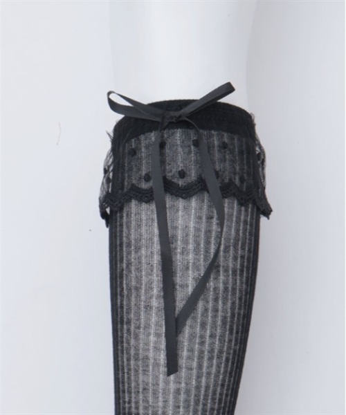 axes femme（アクシーズファム）の「レースリボンソックス（ソックス/靴下・レディース・ブラック/ホワイト・FREE）」の13枚目の写真