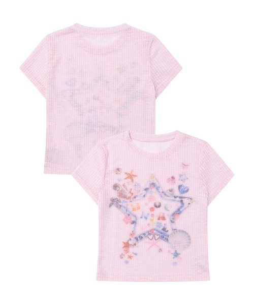 HOOK】for girls スタープリントTシャツ（Tシャツ/カットソー