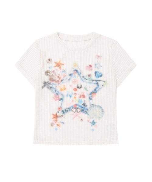 HOOK(フック)の「【HOOK】for girls スタープリントTシャツ (SS)(Tシャツ/カットソー・レディース・ピンク/ライトベージュ・MEDIUM/SMALL)」の13枚目の写真