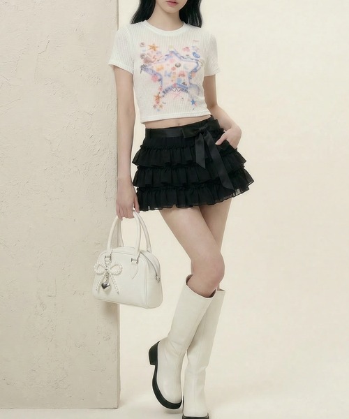HOOK（フック）の「【HOOK】for girls スタープリントTシャツ (SS)（Tシャツ/カットソー・レディース・ピンク/ライトベージュ・MEDIUM/SMALL）」の21枚目の写真