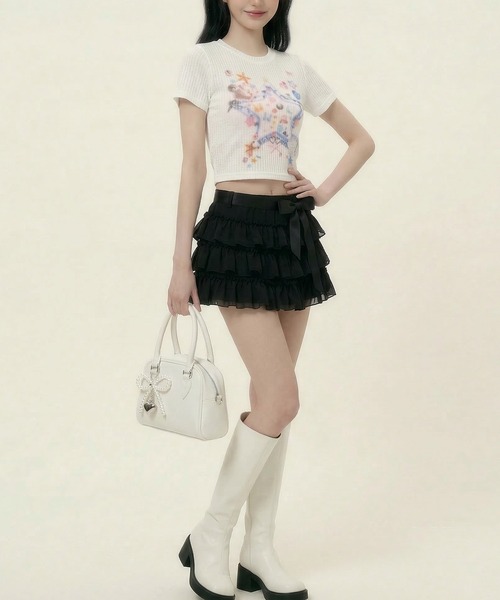 HOOK（フック）の「【HOOK】for girls スタープリントTシャツ (SS)（Tシャツ/カットソー・レディース・ピンク/ライトベージュ・MEDIUM/SMALL）」の22枚目の写真