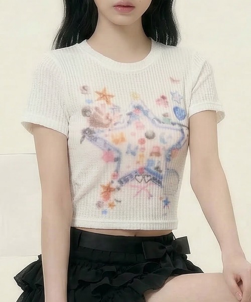 HOOK（フック）の「【HOOK】for girls スタープリントTシャツ (SS)（Tシャツ/カットソー・レディース・ピンク/ライトベージュ・MEDIUM/SMALL）」の20枚目の写真