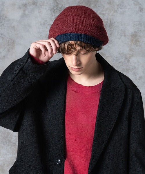 glamb（グラム）の「Reversible Knit Beret / リバーシブルニットベレー（ハンチング/ベレー帽・メンズ・ネイビー/ブラック・FREE）」の13枚目の写真
