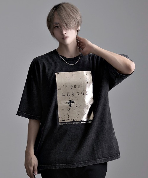 SILVER BULLET（シルバーバレット）の「『CavariA/キャバリア』スノーウォッシュ加工箔プリント半袖TEE（Tシャツ/カットソー・メンズ・C/B/A・L/M）」の10枚目の写真