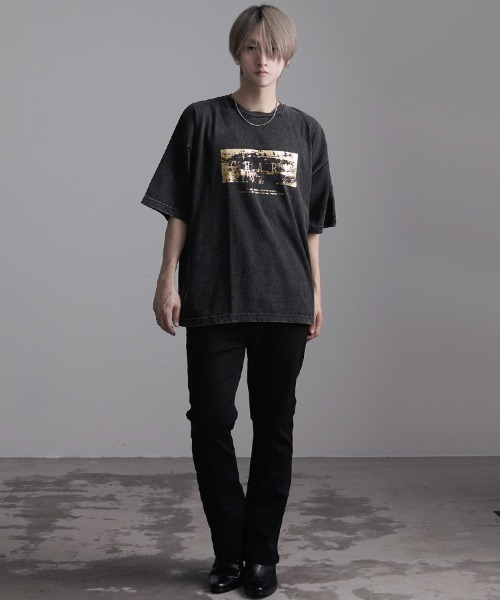 SILVER BULLET（シルバーバレット）の「『CavariA/キャバリア』スノーウォッシュ加工箔プリント半袖TEE（Tシャツ/カットソー・メンズ・C/B/A・L/M）」の20枚目の写真