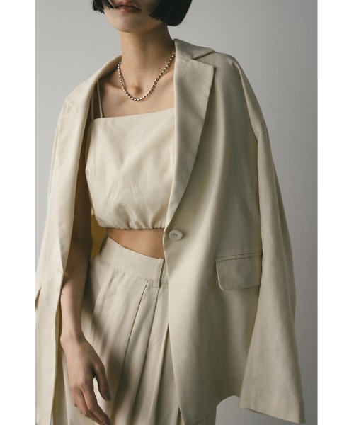 STYLEMIXER(スタイルミキサー)の「リネンミックスビスチェ(キャミソール・レディース・アイボリー/ブラック・SMALL/MEDIUM)」の2枚目の写真
