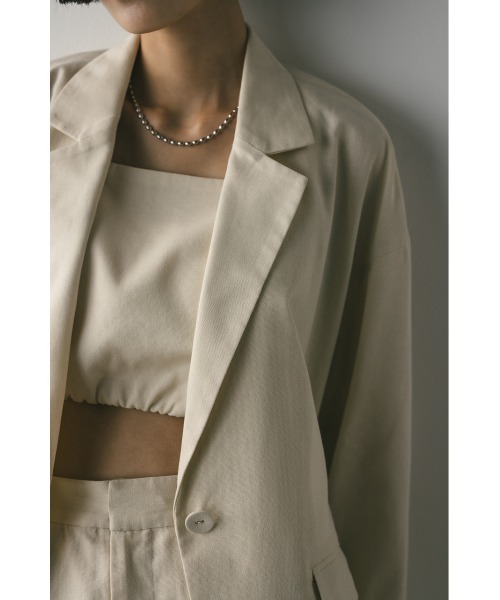 STYLEMIXER(スタイルミキサー)の「リネンミックスビスチェ(キャミソール・レディース・アイボリー/ブラック・SMALL/MEDIUM)」の8枚目の写真