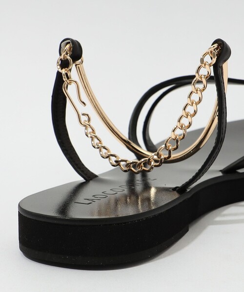 LAOCOONTE（ラオコンテ）の「【別注】LAOCOONTE FILIPA フラットサンダル（サンダル・レディース・ブラック・38/37/36）」の7枚目の写真