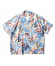 HOUSTON（ヒューストン）の「［HOUSTON ヒューストン］BUTTERFLY RAYON ALOHA SHIRT バタフライ 蝶 レーヨン アロハシャツ / 開襟シャツ（シャツ/ブラウス・メンズ）」