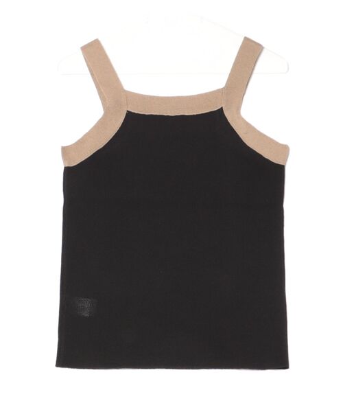 STYLEBLOCK（スタイルブロック）の「麻タッチ配色ニットキャミソール（ニット/セーター・レディース・チャコールグレー/ブラック/オリーブ/アイボリー/ブルー・M）」の6枚目の写真